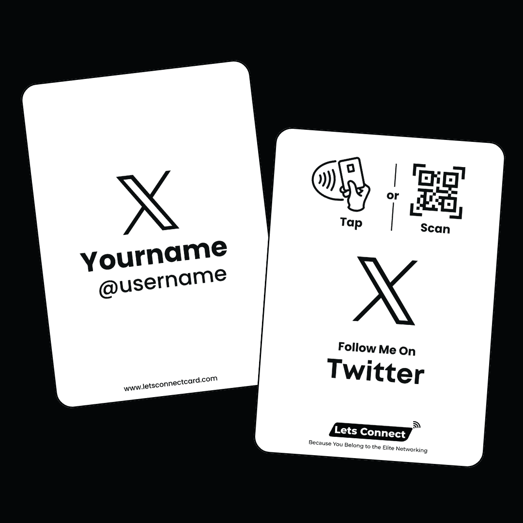 Twitter Business Card With Nfc &Amp; Qr Code 10 Twitter White+ Black (4)