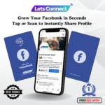 NFC Facebook Business Card-Blue and White-Simple