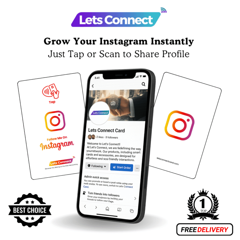 NFC Instagram Business Card-White and Sunset Orange-Simple