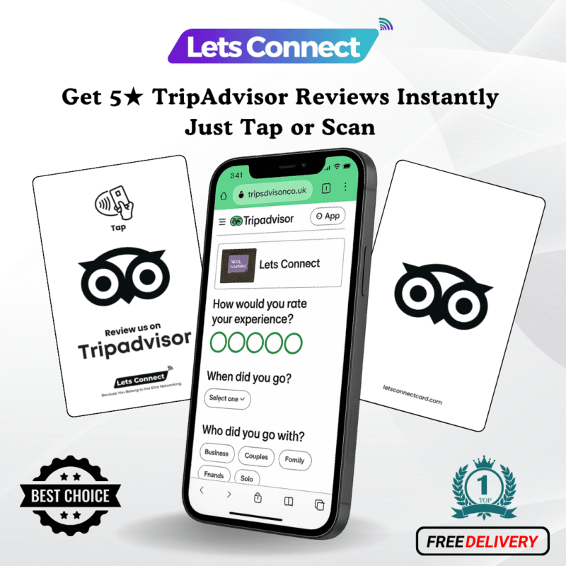 NFC Tripadvisor Review Cards-Titan White and Black -Simple