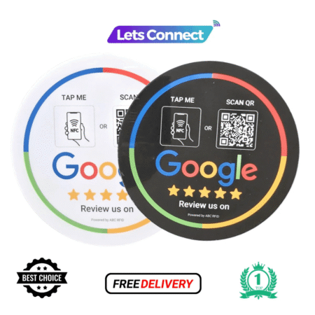 NFC & QR Google Review White and Black Stickers