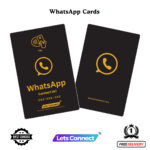 NFC Whatsapp Business Card-Black and Gold-Simple