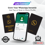 NFC Whatsapp Business Card-Black and Gold-Simple