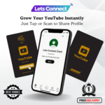 NFC Youtube Business Card-Black and Gold-Simple