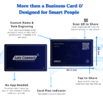NFC Business Card with QR Code & Digital profile for Smart Networking - Navy - Name+QR