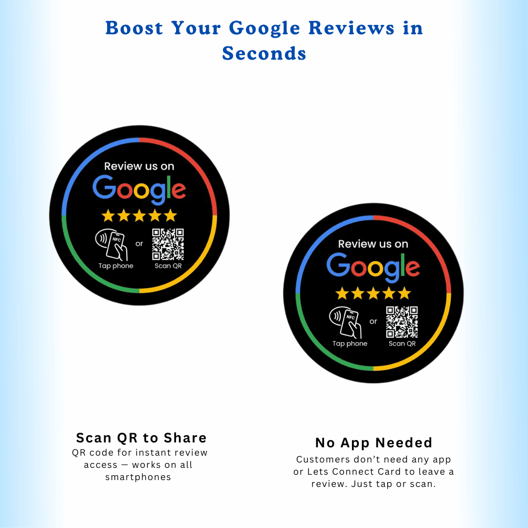Reviewed Sticker Google Review Stickers | Lets Connect