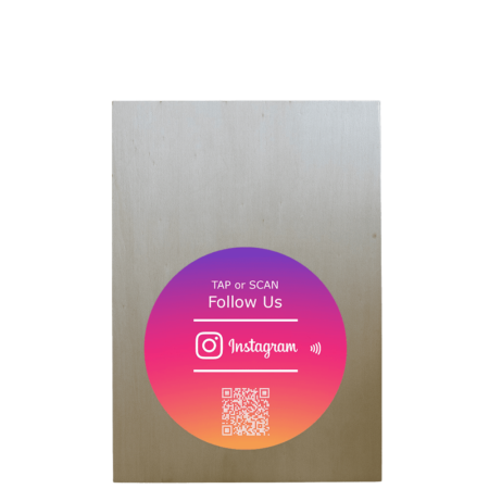 A5 Wood Box Table Talker Instagram NFC Tag