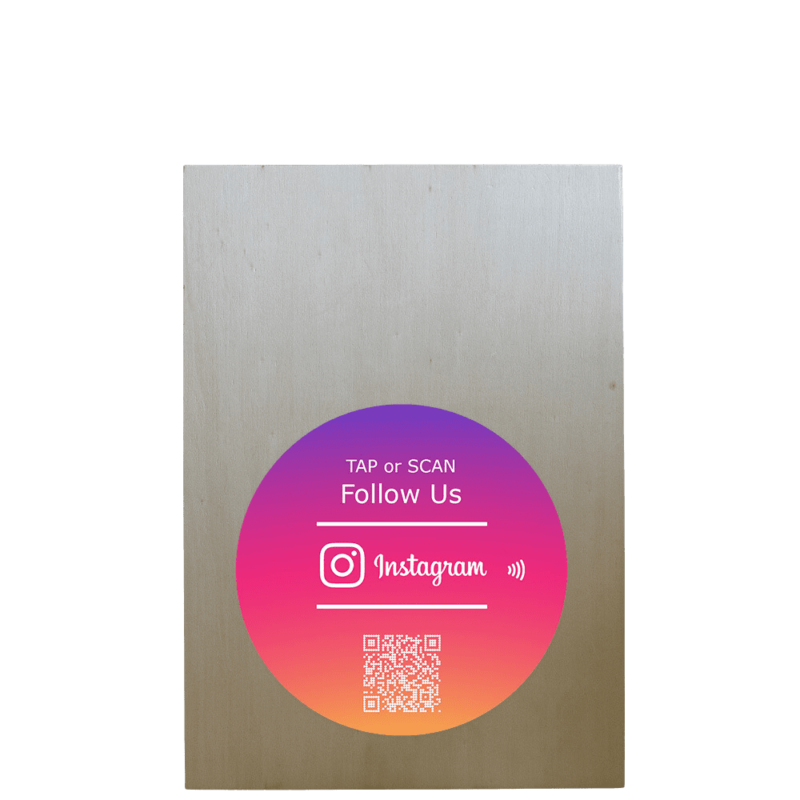 A5 Wood Box Table Talker Instagram NFC Tag