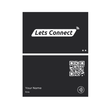 Matt Black Digital Business Card With Nfc Qr Code – Basic 1