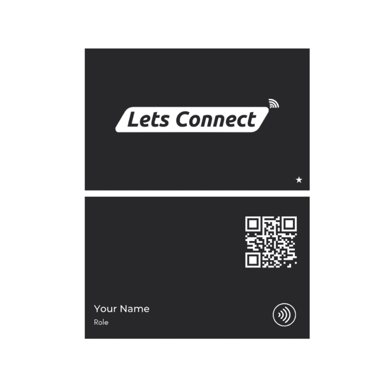 Matt black-Digital Business card with NFC QR code – Basic