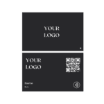 Matt black-Digital Business card with NFC QR code – Basic with logo