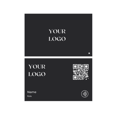 Matt Black Digital Business Card With Nfc Qr Code – Basic With Logo