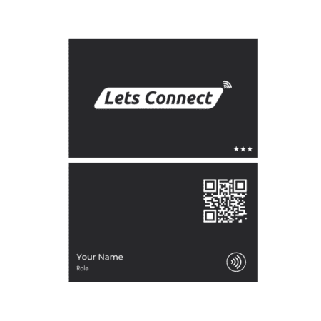 Matt Black Digital Business Card With Nfc Qr Code – Gold