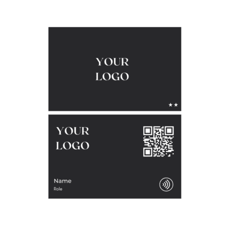 Matt black Digital Business card with NFC QR code – Silver with logo