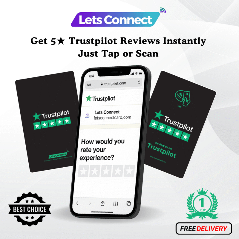 NFC Trustpilot Review Cards-Black and Aqua Green-Simple