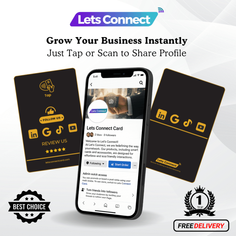 NFC Multi Review Cards-Black and Gold-Simple