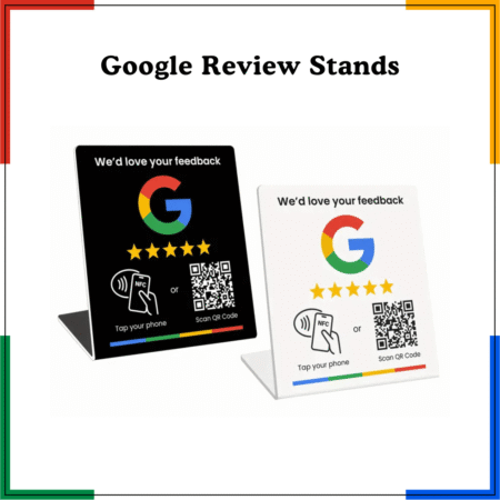 NFC & QR Google Review Stands – Easy Feedback Collection - Black and White