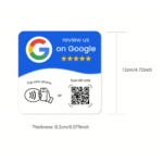 Google Review NFC Card with QR Code – Collect 5-Star Feedback Easily - White and Blue