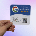 NFC & QR Quick & Easy Google Review — Tap or Scan - White and Blue